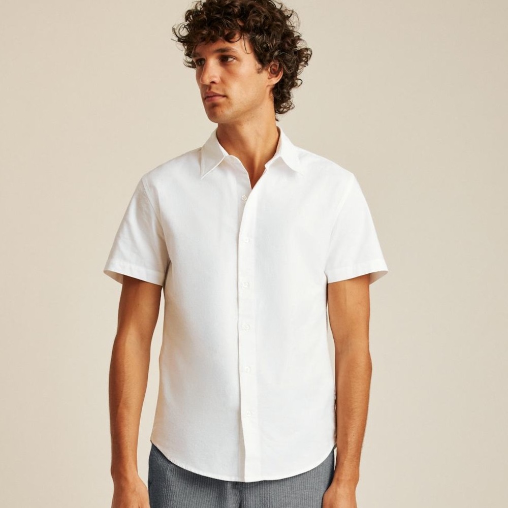 Bonobos Riviera Short Sleeve Shirt Slim, Short XS solid white